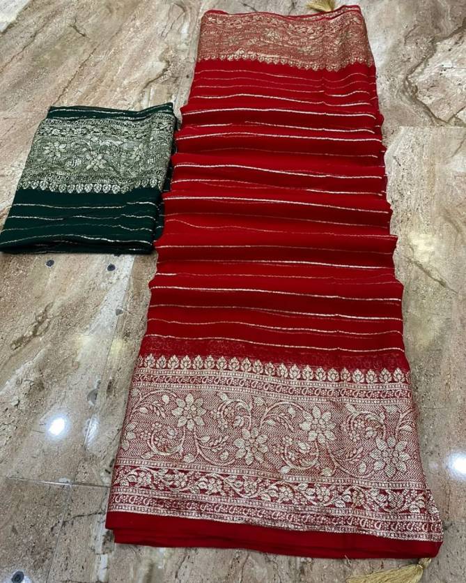 SV Pure Viscose Georgette Party Wear Sarees Wholesale Market In Surat
